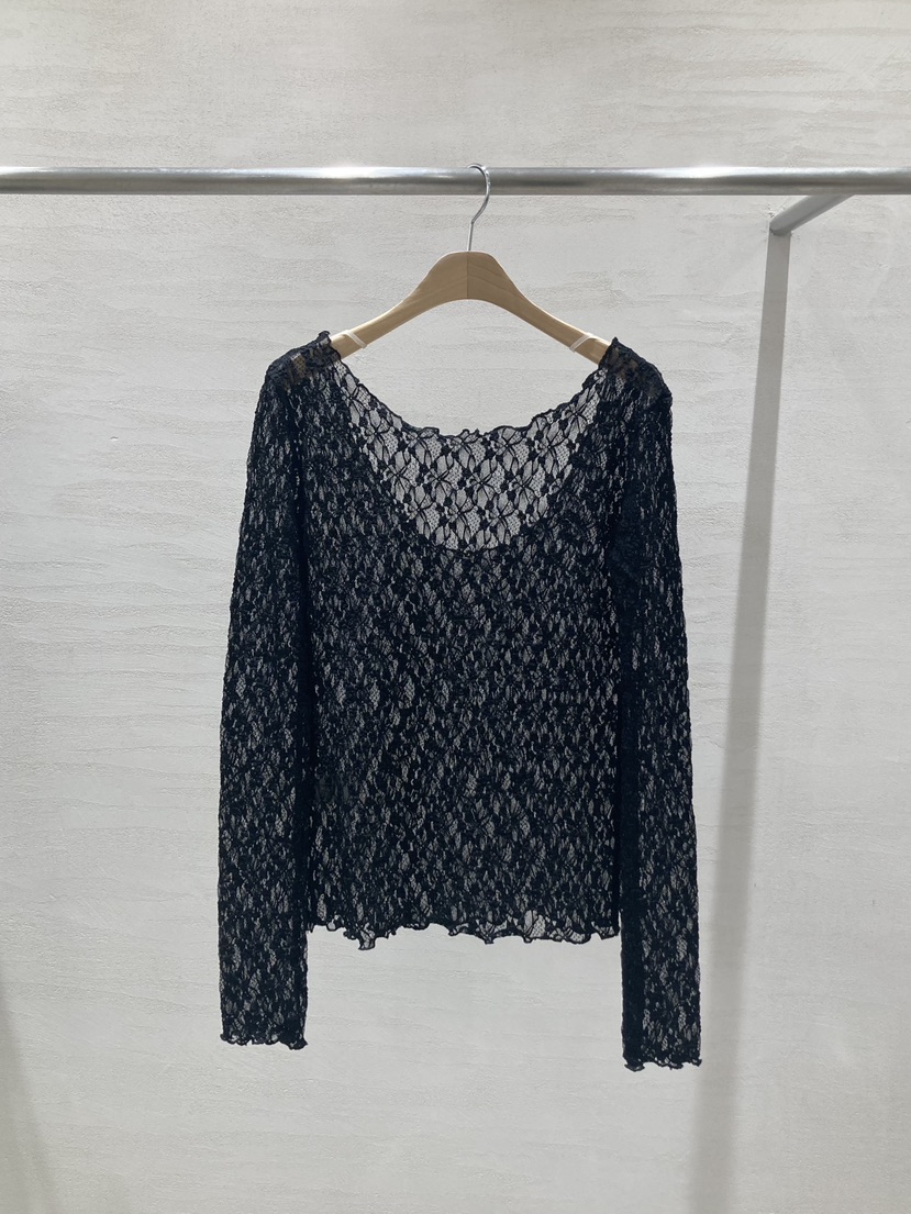 ROUGH東大門實拍女士新品真品休閑人氣時尚熱賣長袖T恤蕾絲ROUGH長袖T恤圖色2