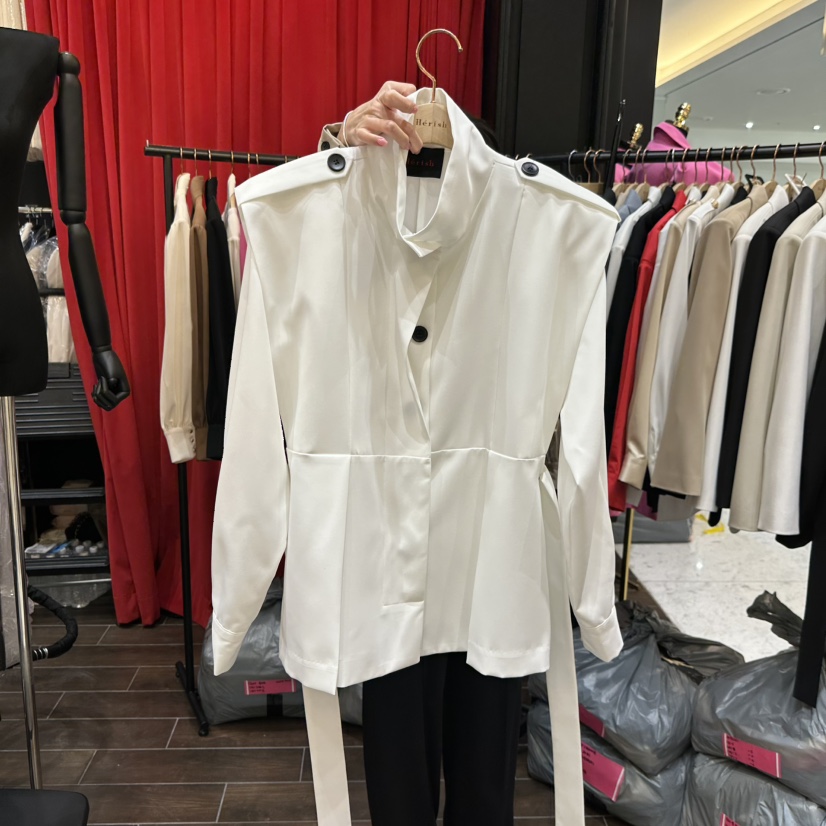 HERISH-HAUTE東大門實拍女士新品休閑熱賣夾克含腰帶高領HERISH-HAUTE夾克圖色2