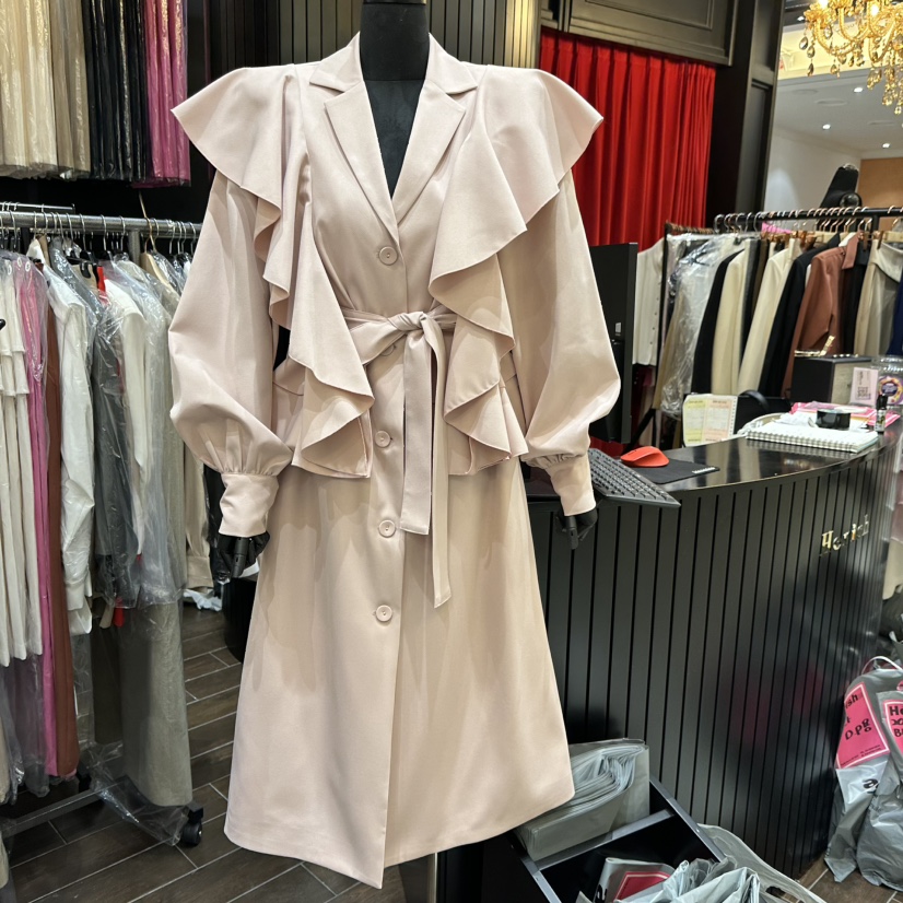 HERISH-HAUTE東大門代購女士新品熱賣人氣長款風衣含腰帶HERISH-HAUTE長款風衣圖色2