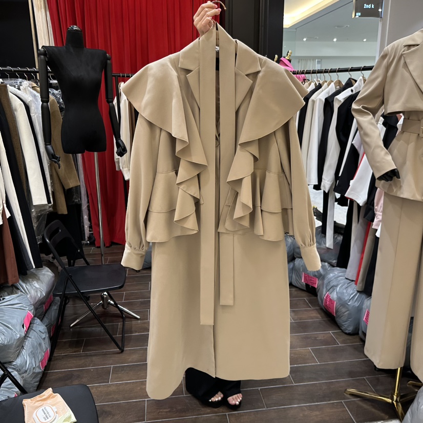 HERISH-HAUTE東大門代購女士新品熱賣人氣長款風衣含腰帶HERISH-HAUTE長款風衣圖色3