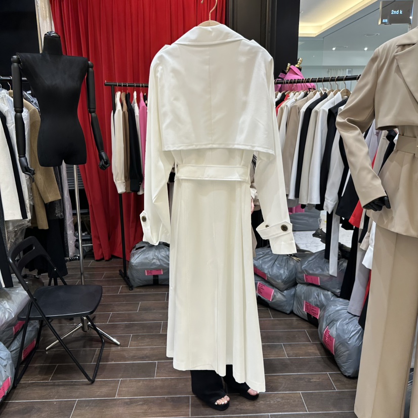 HERISH-HAUTE東大門實拍女士新款人氣26春夏長款風衣含腰帶HERISH-HAUTE長款風衣