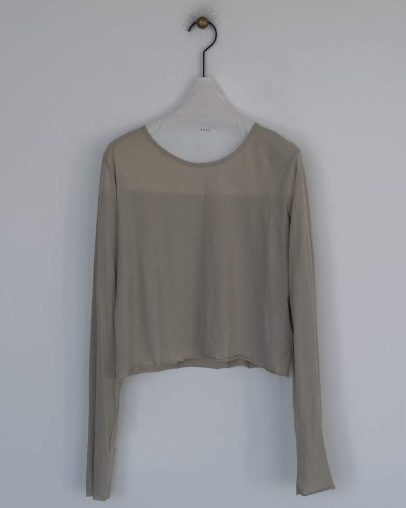 HONG-P東大門直郵女士新款人氣真品推薦長袖T恤透明棉質HONG-P長袖T恤圖色1