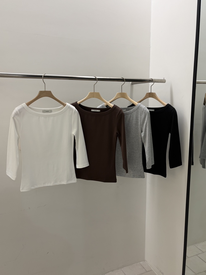 REGULARLY/PLACOR東大門直郵女士新品人氣休閑T恤船領絲綢REGULARLY/PLACORT恤