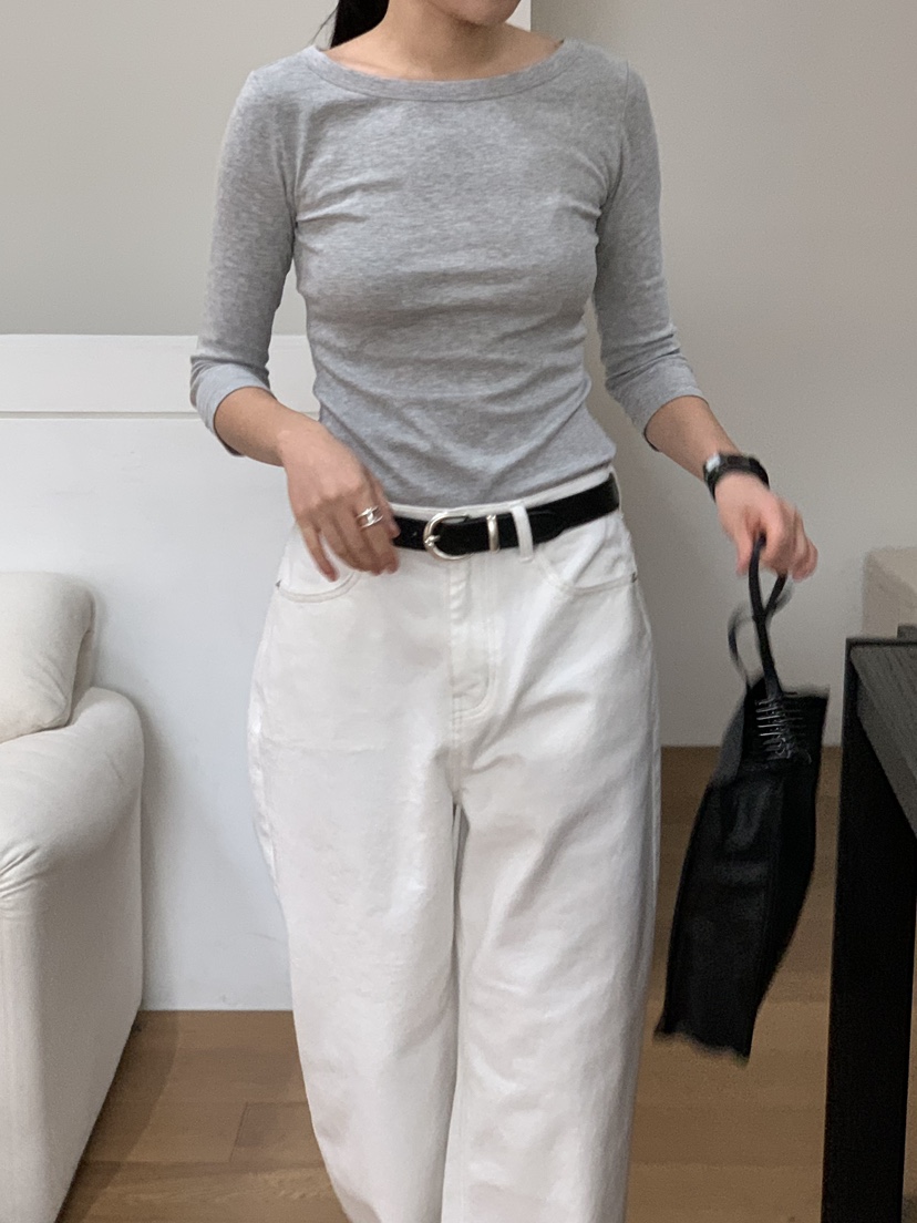 REGULARLY/PLACOR東大門直郵女士新品人氣休閑T恤船領絲綢REGULARLY/PLACORT恤