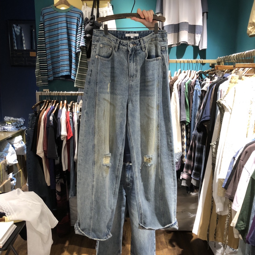 MERCI LINDA韓國直郵女裝新款推薦休閑熱賣人氣牛仔褲復古MERCI LINDA牛仔褲圖色1