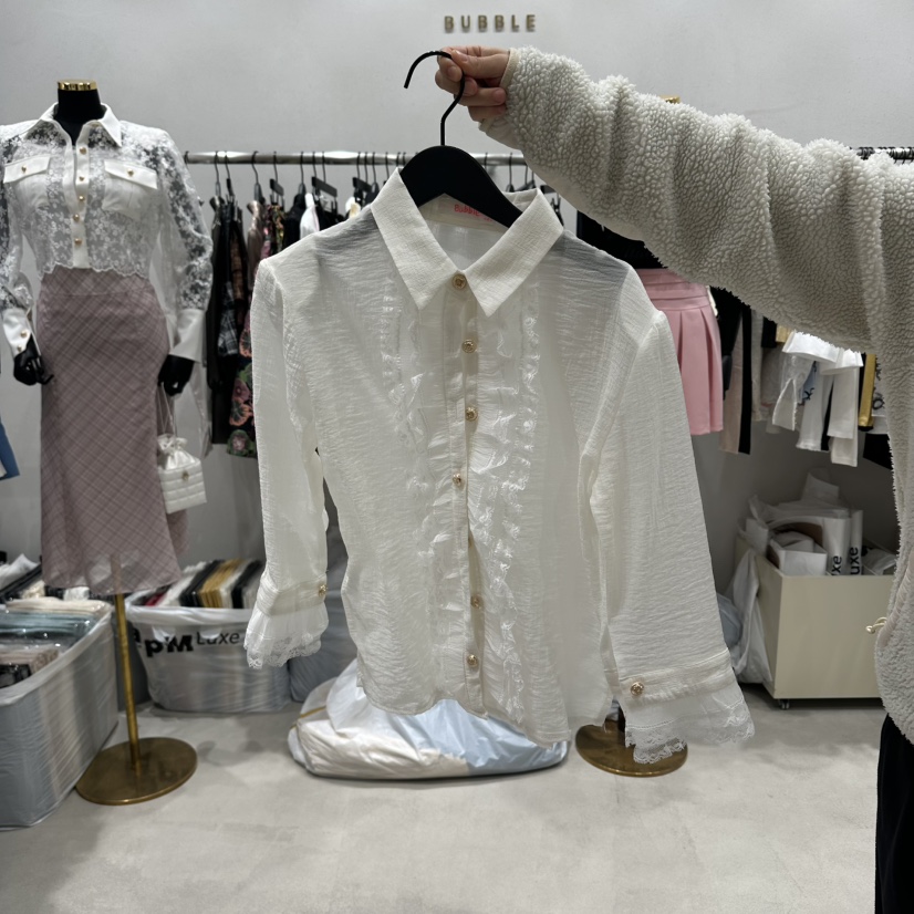 BUBBLE/LOTTIMO韓國代購女士新品時尚26春夏熱賣襯衫蕾絲衫BUBBLE/LOTTIMO襯衫/蕾絲衫圖色1