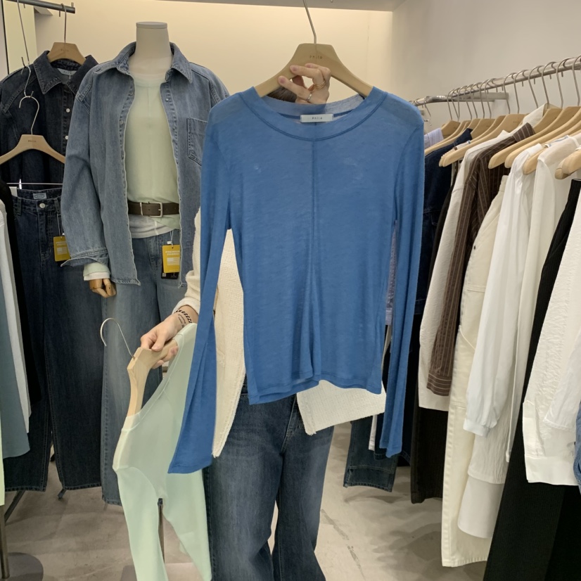 PHILO韓國直郵女士新品人氣推薦時尚休閑26春夏真品長袖T恤PHILO長袖T恤圖色4