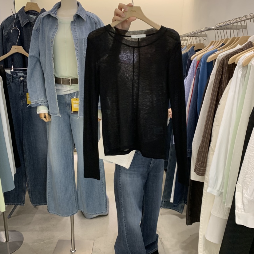 PHILO韓國直郵女士新品人氣推薦時尚休閑26春夏真品長袖T恤PHILO長袖T恤圖色5