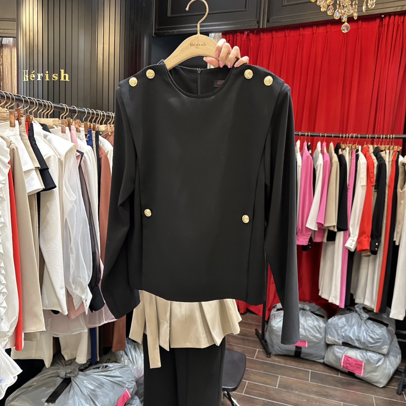 HERISH-HAUTE東大門代購女士新品休閑職業26春夏襯衫蕾絲衫HERISH-HAUTE襯衫/蕾絲衫圖色3