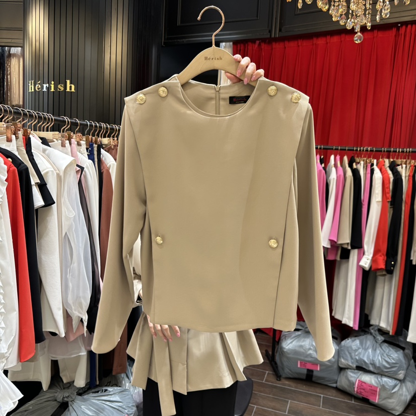 HERISH-HAUTE東大門代購女士新品休閑職業26春夏襯衫蕾絲衫HERISH-HAUTE襯衫/蕾絲衫圖色4