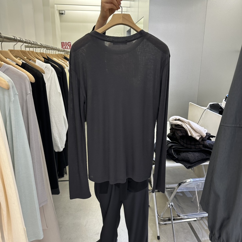 AMON韓國代購女士新款職業真品休閑人氣時尚熱賣長袖T恤天絲AMON長袖T恤