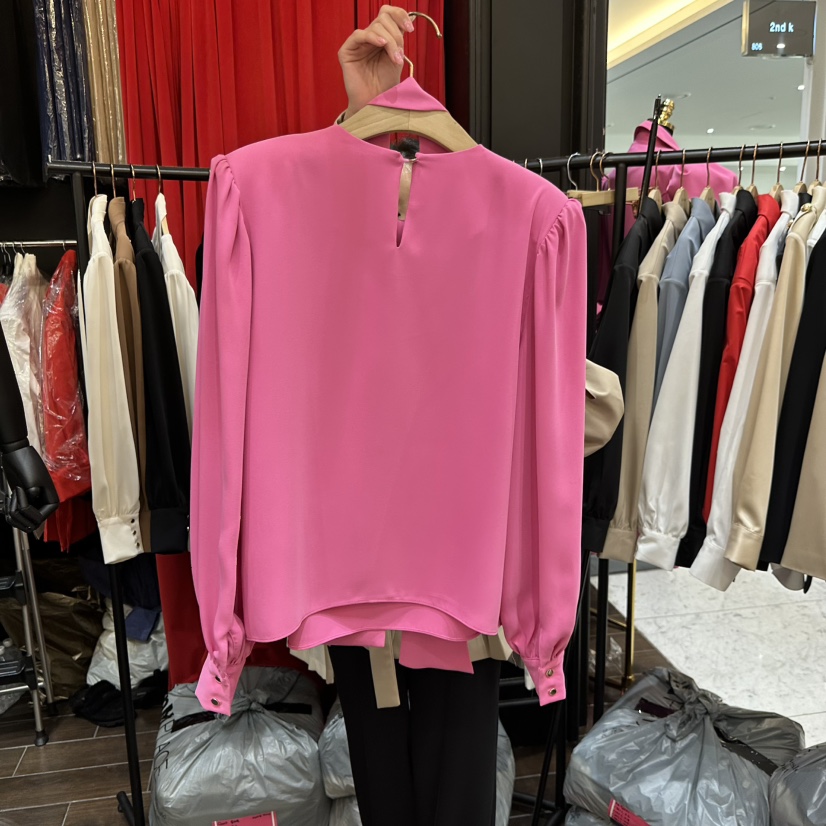 HERISH-HAUTE東大門代購女士新品休閑襯衫蕾絲衫含圍巾褶皺HERISH-HAUTE襯衫/蕾絲衫