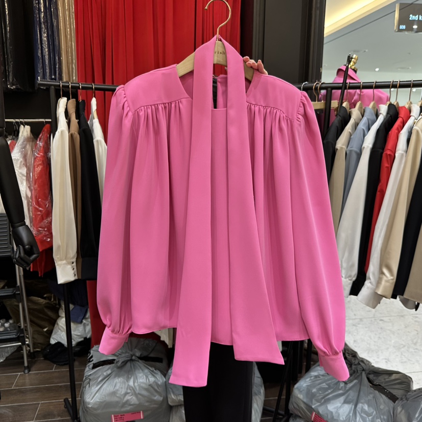 HERISH-HAUTE東大門代購女士新品休閑襯衫蕾絲衫含圍巾褶皺HERISH-HAUTE襯衫/蕾絲衫圖色2