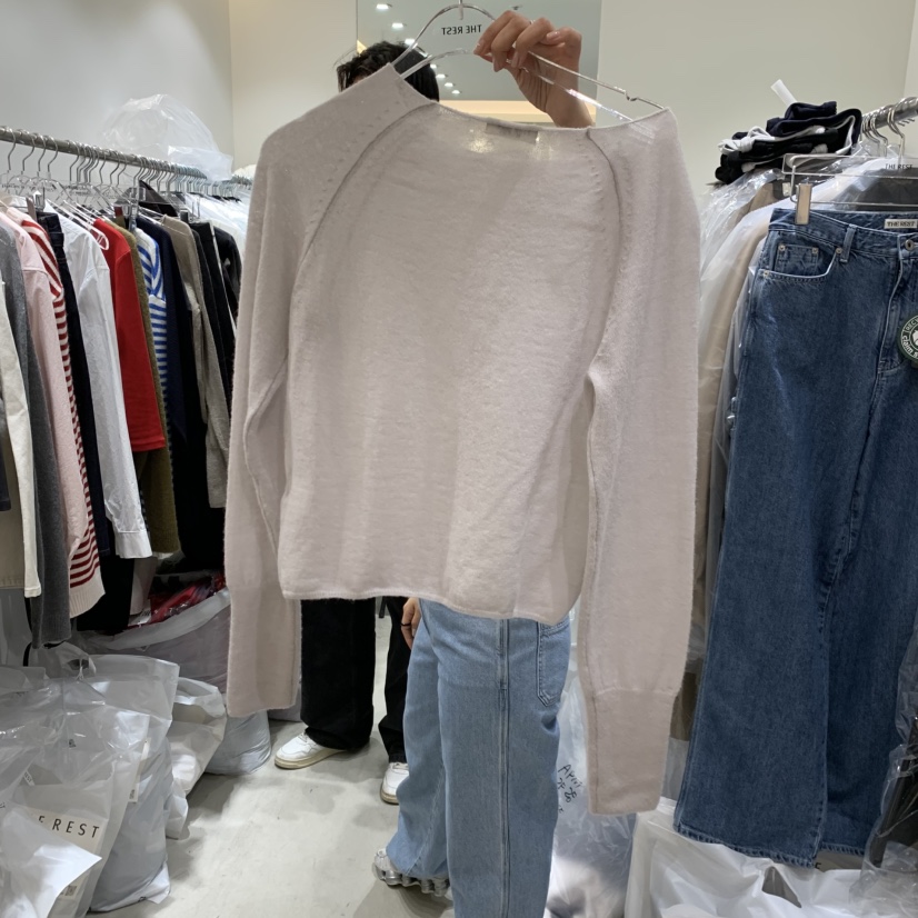 THE REST韓國直郵女士新款休閑時尚推薦人氣職業針織衫船領THE REST/UNNOEUD針織衫