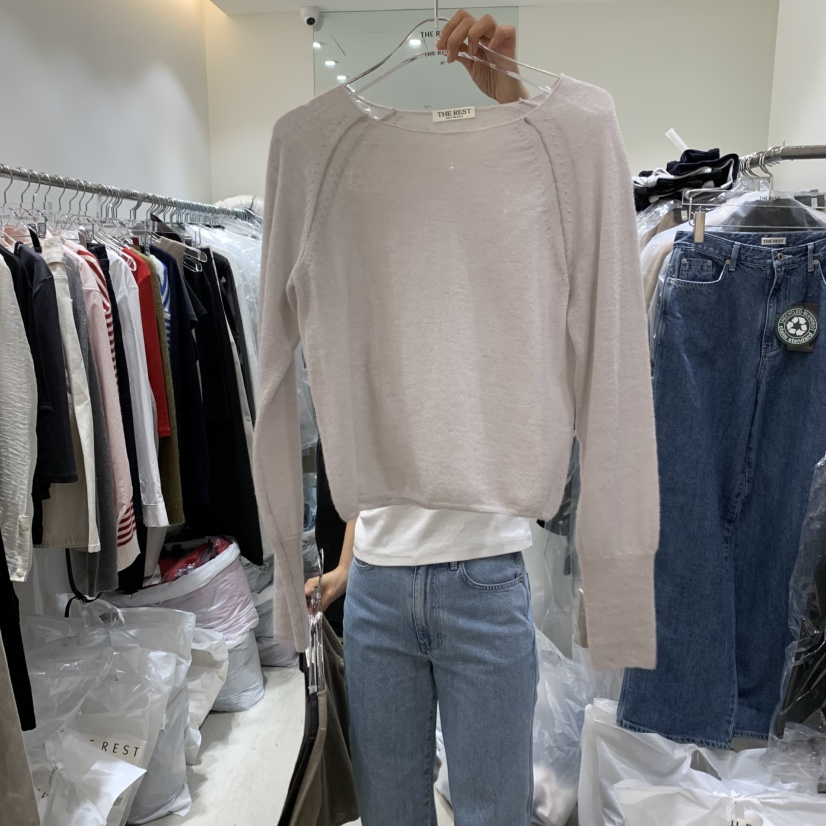 THE REST韓國直郵女士新款休閑時尚推薦人氣職業針織衫船領THE REST/UNNOEUD針織衫圖色1