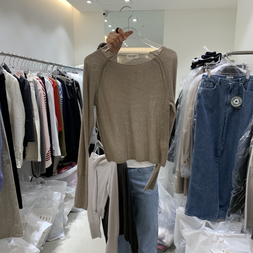 THE REST韓國直郵女士新款休閑時尚推薦人氣職業針織衫船領THE REST/UNNOEUD針織衫圖色3