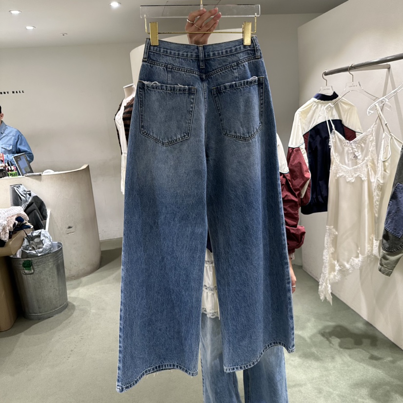 JERRY HALL-P東大門代購女士新品26春夏時尚牛仔褲紐扣JERRY HALL牛仔褲