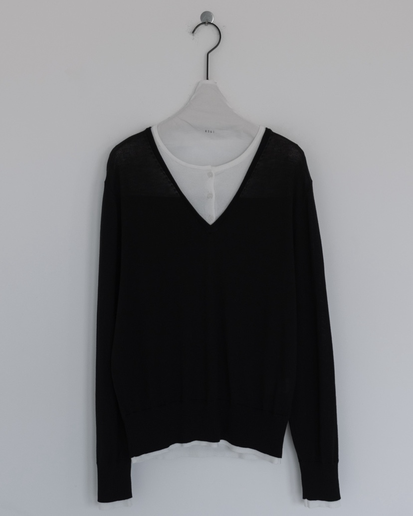 HONG-P韓國直郵女裝新品休閑職業26春夏熱賣推薦針織衫雙領HONG-P針織衫圖色3