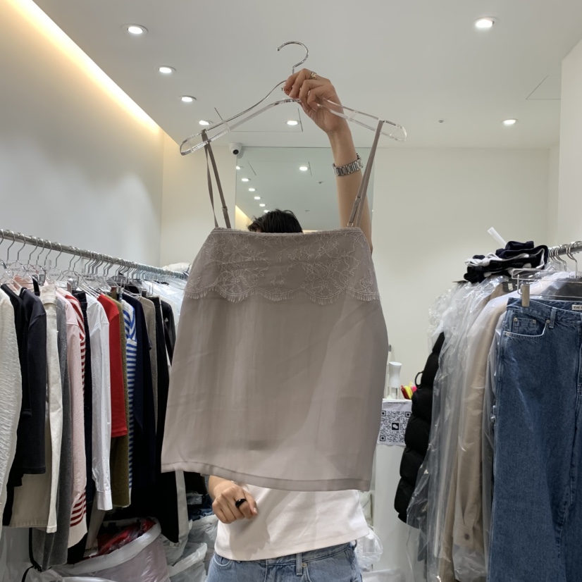 THE REST東大門實拍女士新品時尚熱賣真品26春夏吊帶背心蕾絲THE REST/UNNOEUD吊帶/背心圖色1