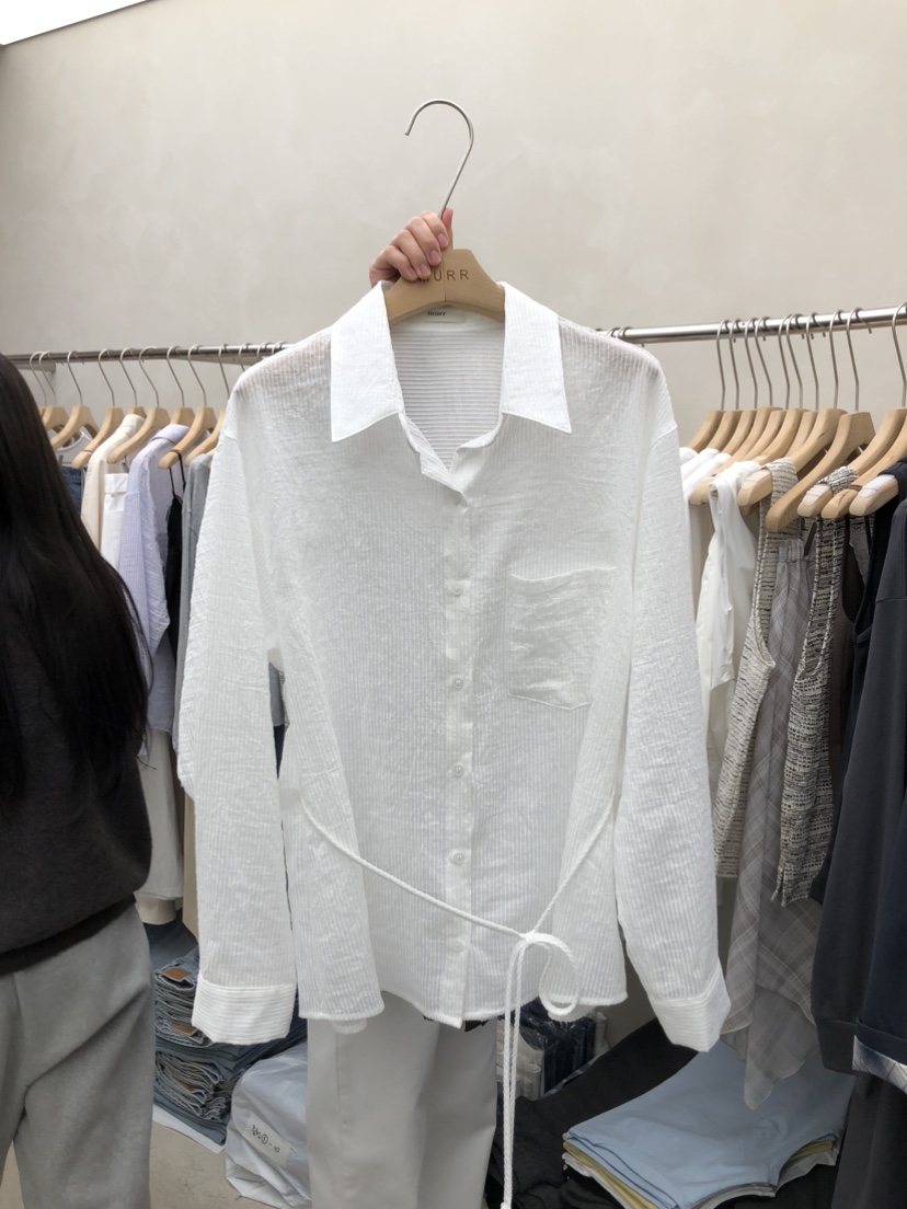 MURR東大門實拍女裝新品休閑人氣熱賣職業26春夏襯衫蕾絲衫MURR襯衫/蕾絲衫圖色1