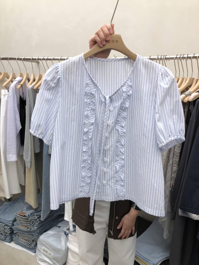 MURR韓國直郵女裝新品時尚26春夏人氣真品推薦襯衫蕾絲衫MURR襯衫/蕾絲衫圖色1