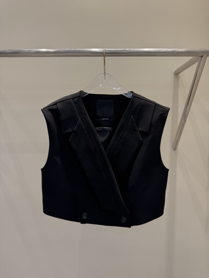 81 MARKET-L韓國代購女裝新款26春夏人氣休閑時尚真品馬甲81 MARKET-L馬甲圖色2黑色