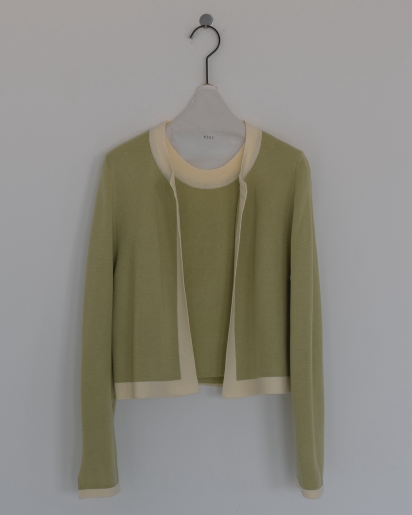 HONG-P韓國直郵女士新品熱賣26春夏真品針織衫不含內搭開衫HONG-P針織衫圖色1