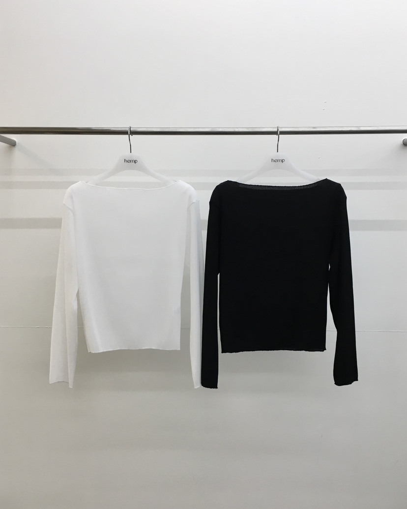 HEMP-P東大門實拍女裝新款人氣真品推薦長袖T恤船領褶裥hemp長袖T恤