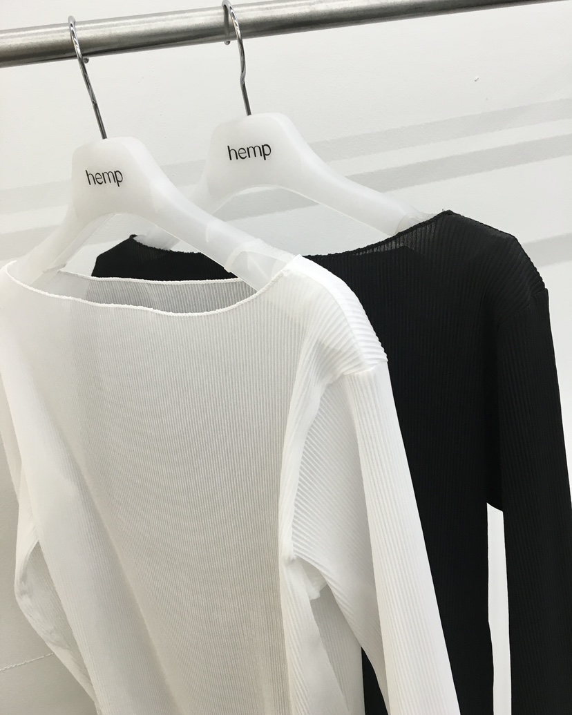 HEMP-P東大門實拍女裝新款人氣真品推薦長袖T恤船領褶裥hemp長袖T恤