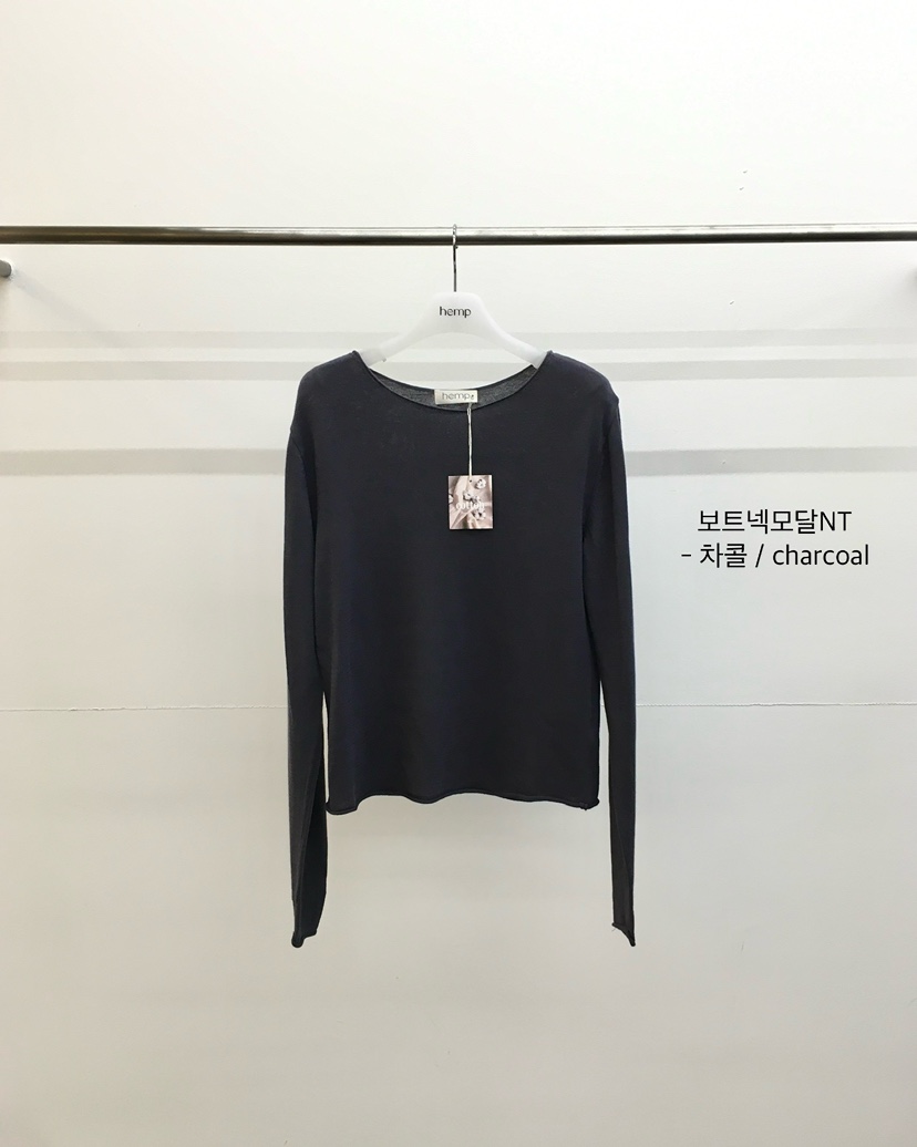 HEMP-P韓國代購女裝新款休閑人氣熱賣推薦針織衫莫代爾船領hemp針織衫圖色3