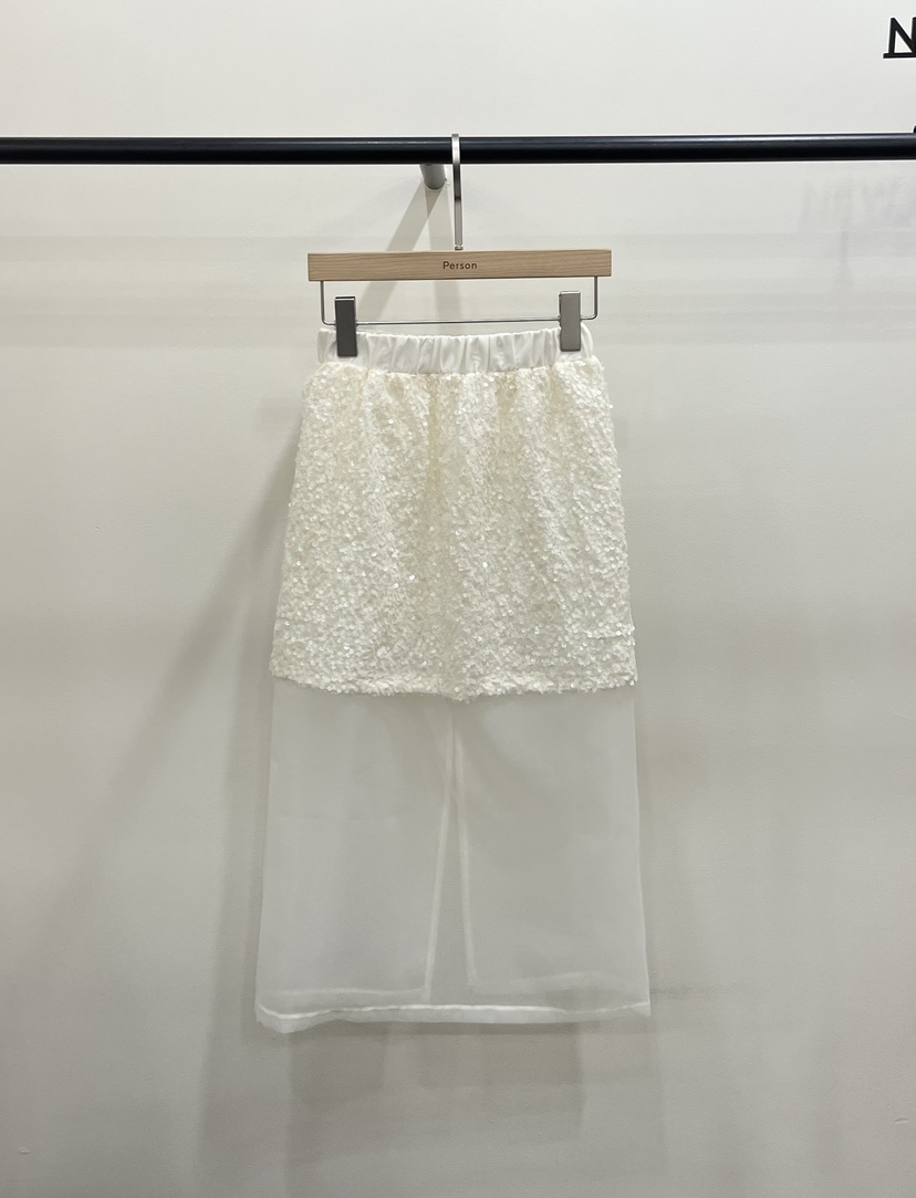 PERSON東大門直郵女士新款時尚真品休閑職業推薦長裙透明PERSON長裙圖色1