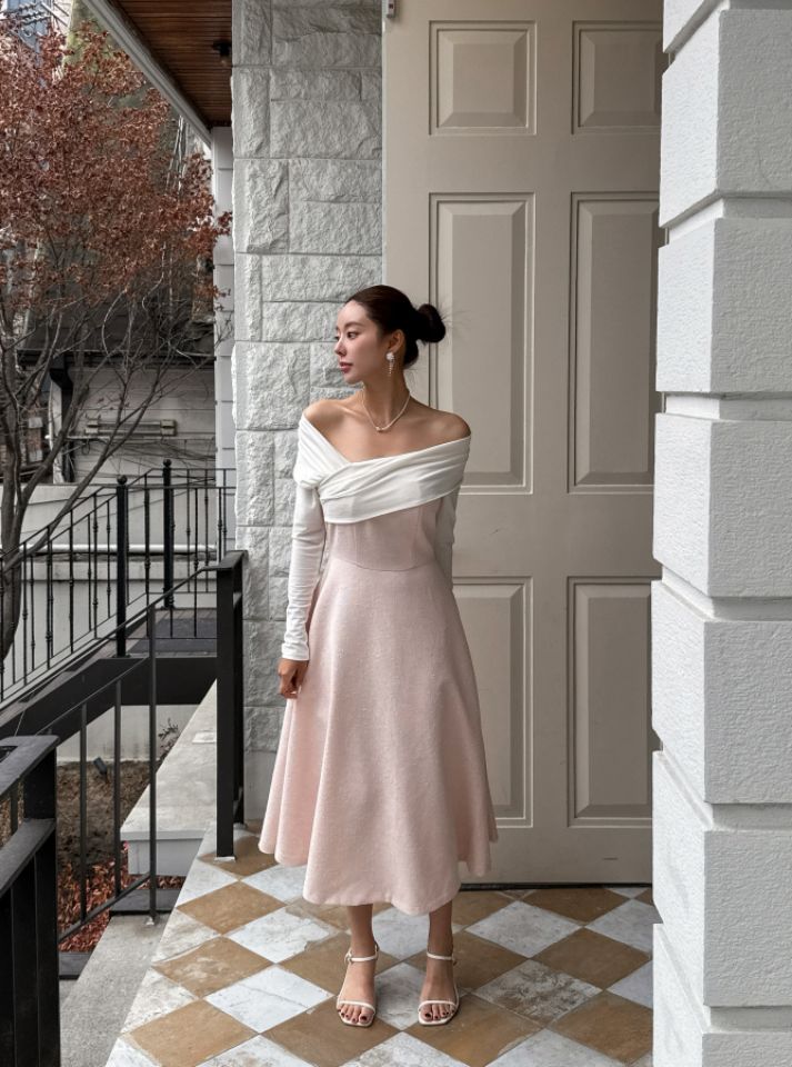 CATS韓國直郵女士新款推薦時尚職業休閑熱賣人氣連衣裙露肩CAT.S連衣裙