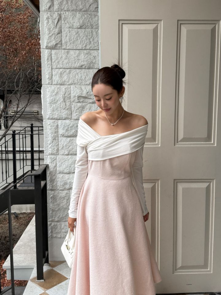 CATS韓國直郵女士新款推薦時尚職業休閑熱賣人氣連衣裙露肩CAT.S連衣裙