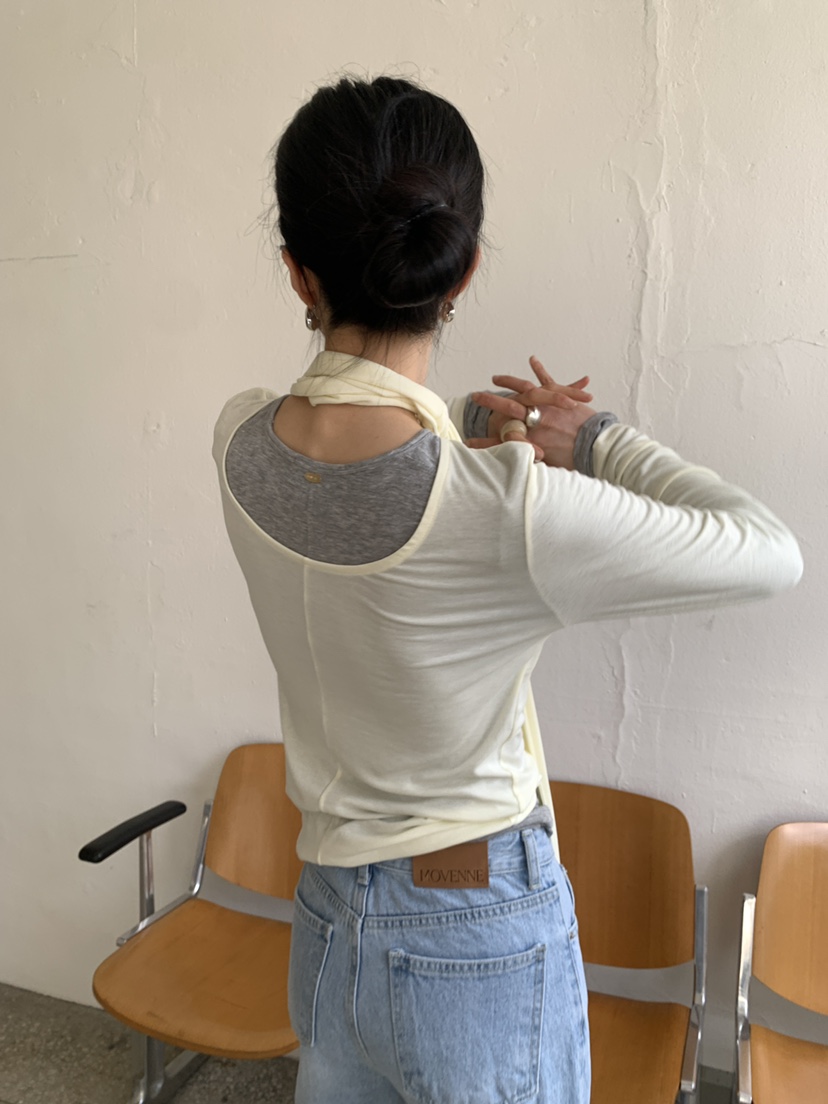 MOVENNE東大門直郵女裝新品推薦時尚26春夏人氣長袖T恤絲綢MOVENNE長袖T恤