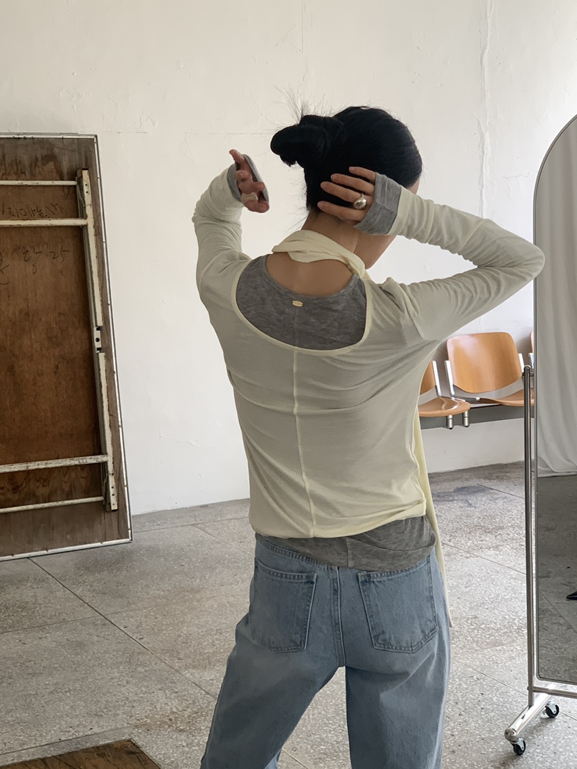 MOVENNE東大門直郵女裝新品推薦時尚26春夏人氣長袖T恤絲綢MOVENNE長袖T恤