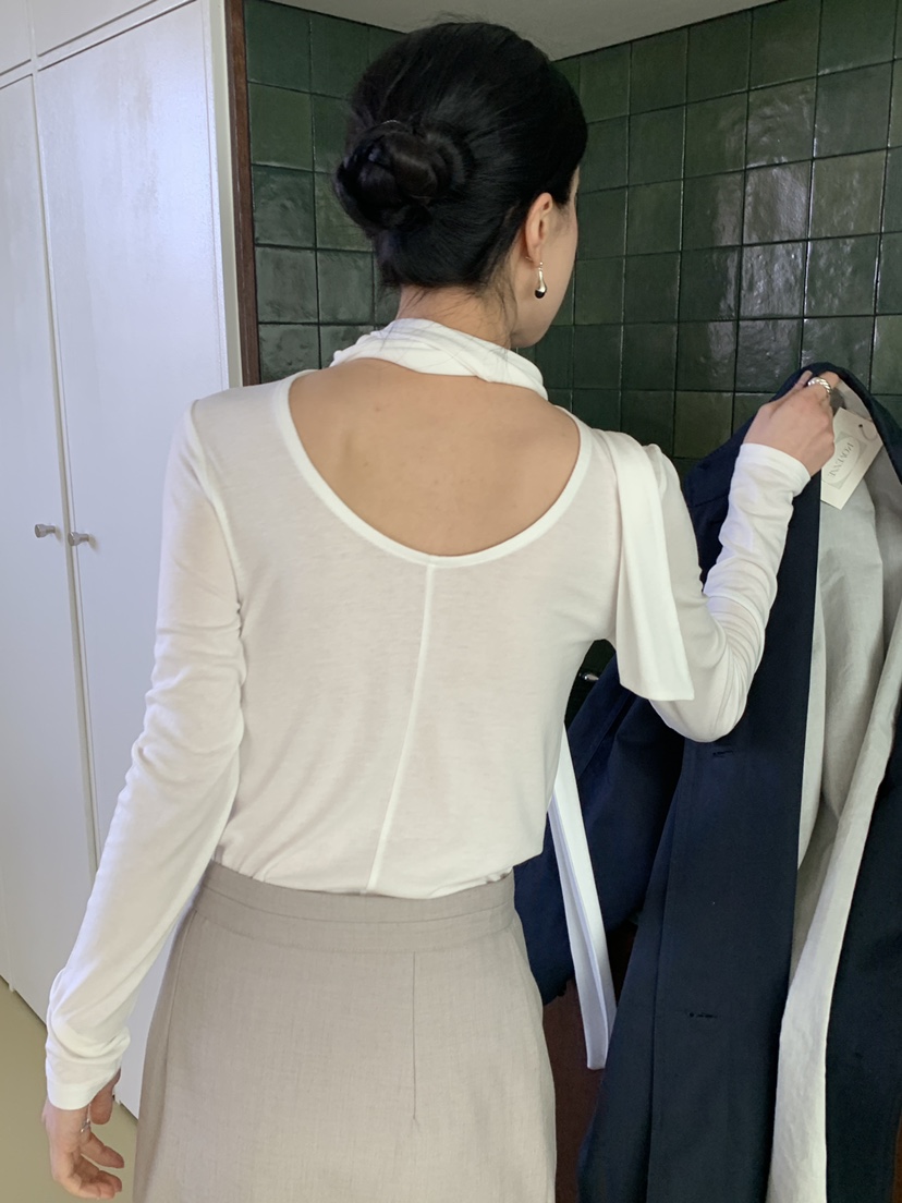 MOVENNE東大門直郵女裝新品推薦時尚26春夏人氣長袖T恤絲綢MOVENNE長袖T恤