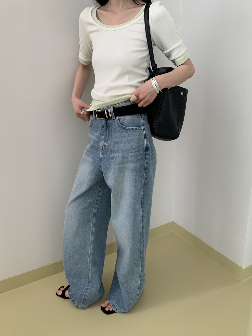 MOVENNE東大門實拍女裝新款熱賣休閑真品26春夏時尚牛仔褲MOVENNE牛仔褲