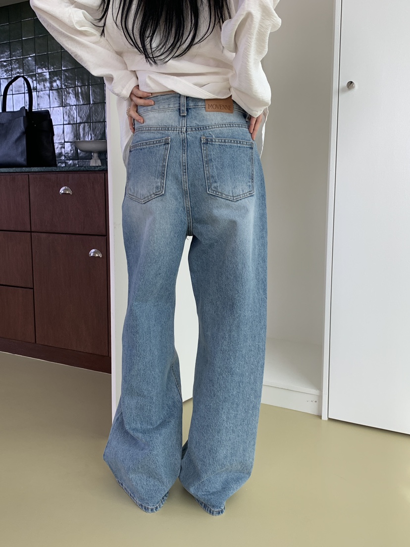 MOVENNE東大門實拍女裝新款熱賣休閑真品26春夏時尚牛仔褲MOVENNE牛仔褲