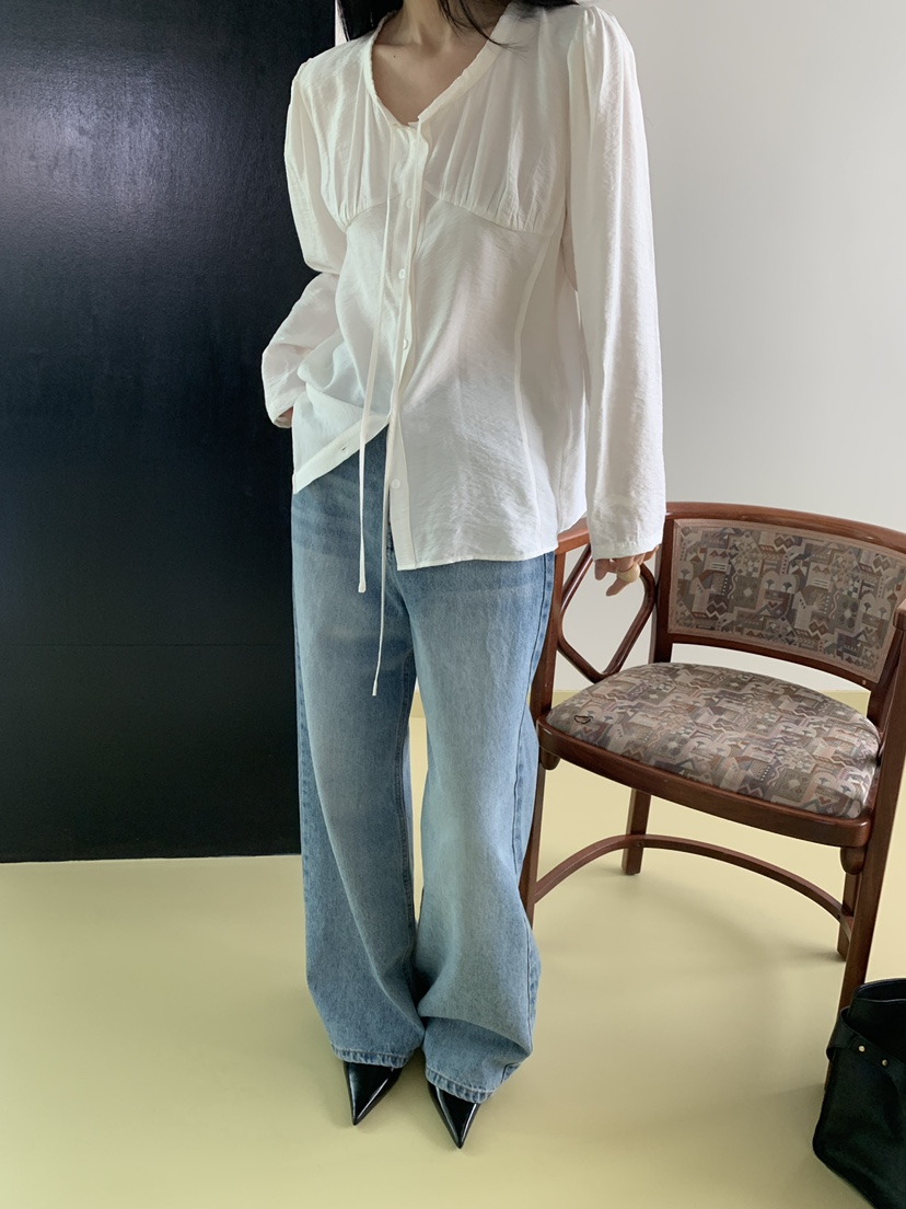 MOVENNE韓國直郵女裝新款熱賣時尚休閑26春夏人氣襯衫蕾絲衫MOVENNE襯衫/蕾絲衫