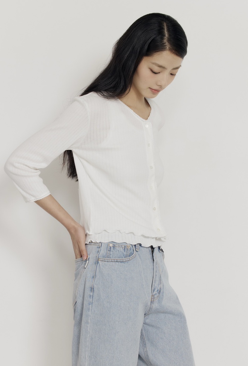 AMY GRACE-A韓國代購女士新品時尚真品套裝套裝蕾絲開衫AMY GRACE-A套裝