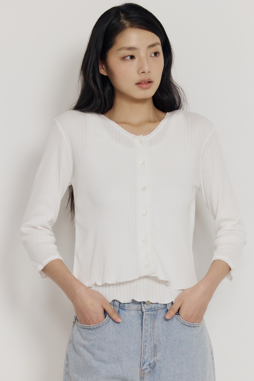 AMY GRACE-A韓國代購女士新品時尚真品套裝套裝蕾絲開衫AMY GRACE-A套裝