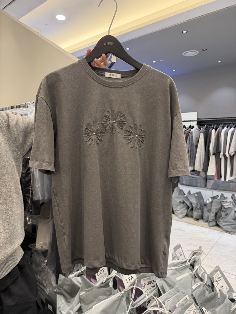MURMUR東大門實拍女士新款熱賣職業真品人氣T恤不含飾品貼花MURMURT恤圖色1