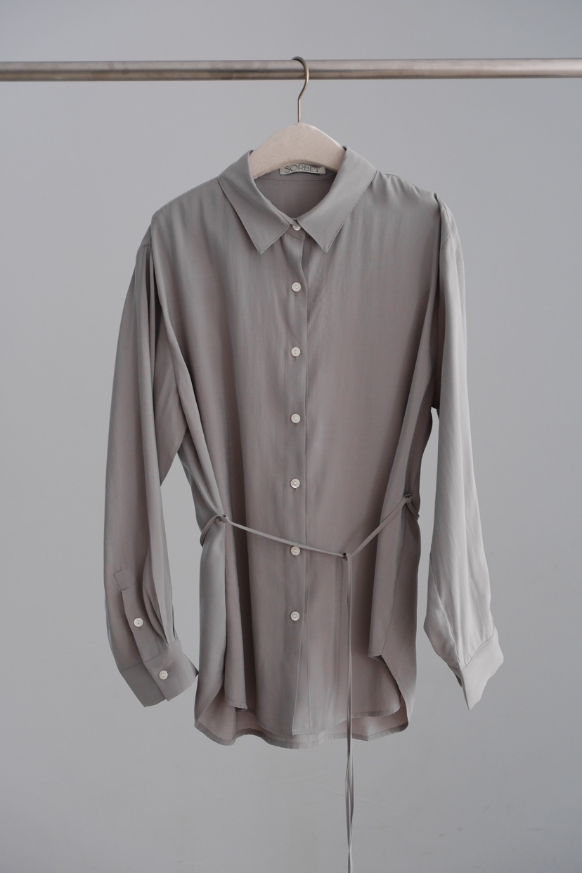 SORBET/FLAT WHITE東大門代購女裝新款熱賣襯衫蕾絲衫含腰繩SORBET/FLAT WHITE襯衫/蕾絲衫圖色3