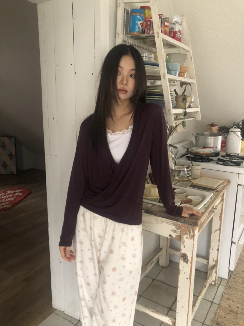 FLASH/I LOVE ME韓國直郵女士新款職業長袖T恤不含內搭FLASH/I LOVE ME長袖T恤