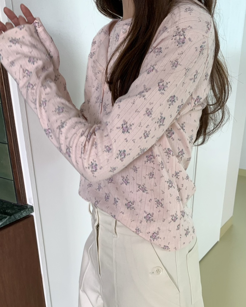 PEBBLE韓國直郵女士新品休閑職業推薦熱賣時尚長袖T恤紐扣PEBBLE長袖T恤