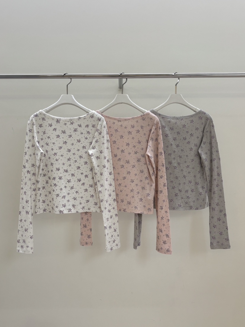 PEBBLE韓國直郵女士新品休閑職業推薦熱賣時尚長袖T恤紐扣PEBBLE長袖T恤