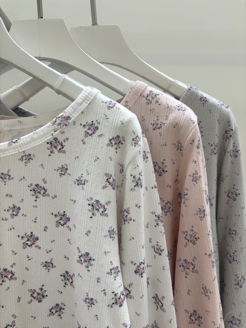 PEBBLE韓國直郵女士新品休閑職業推薦熱賣時尚長袖T恤紐扣PEBBLE長袖T恤