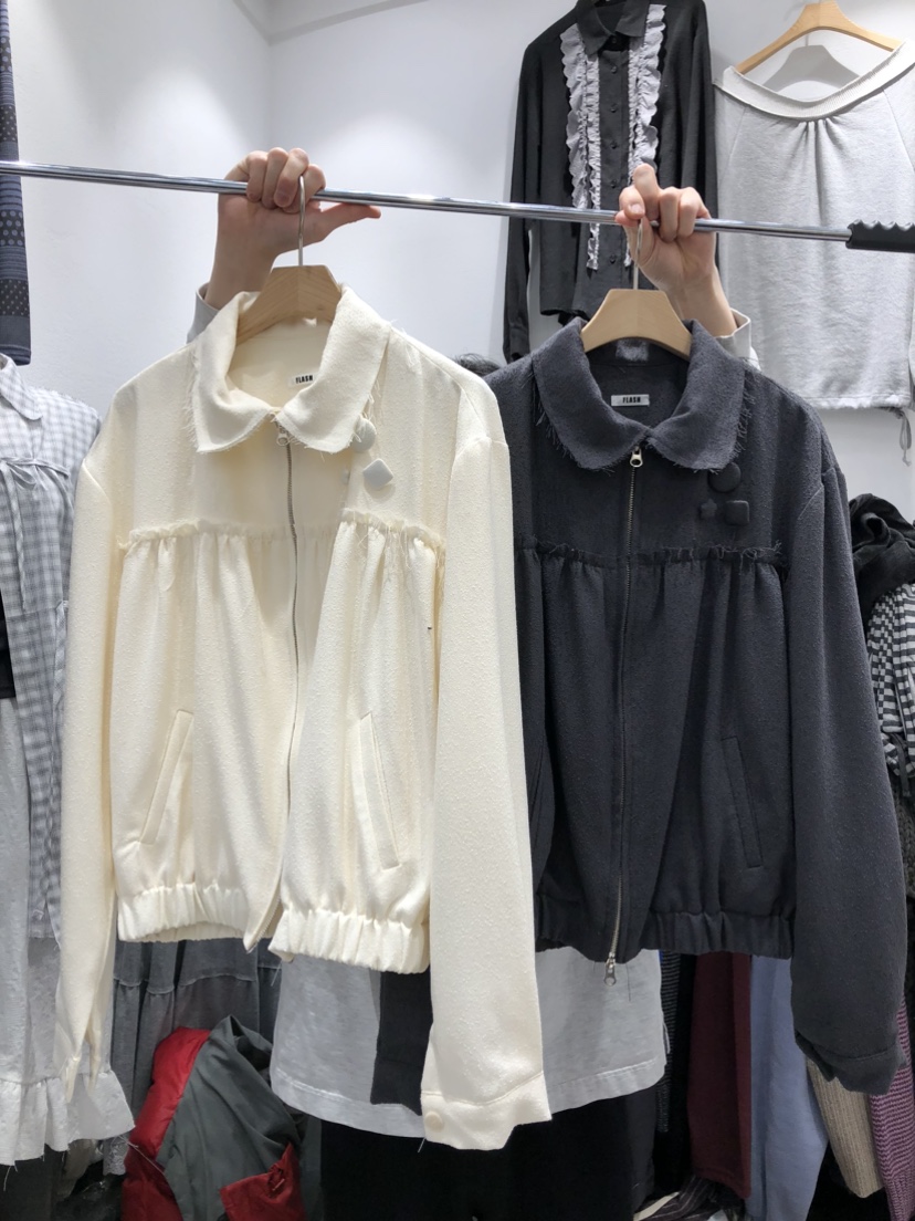 FLASH/I LOVE ME東大門直郵女裝新品推薦夾克粗花呢紐扣FLASH/I LOVE ME夾克