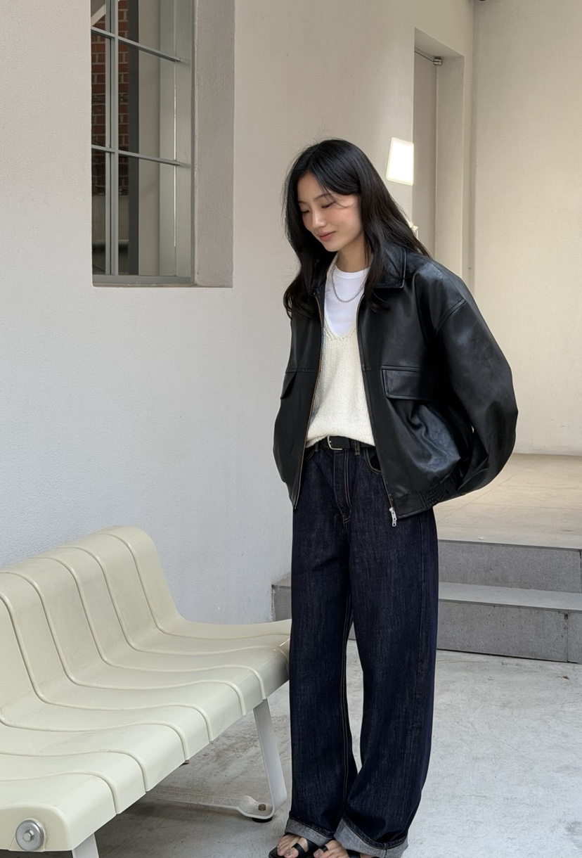 AMY GRACE-A韓國直郵女裝新品休閑職業26春夏牛仔褲不褪色AMY GRACE-A牛仔褲