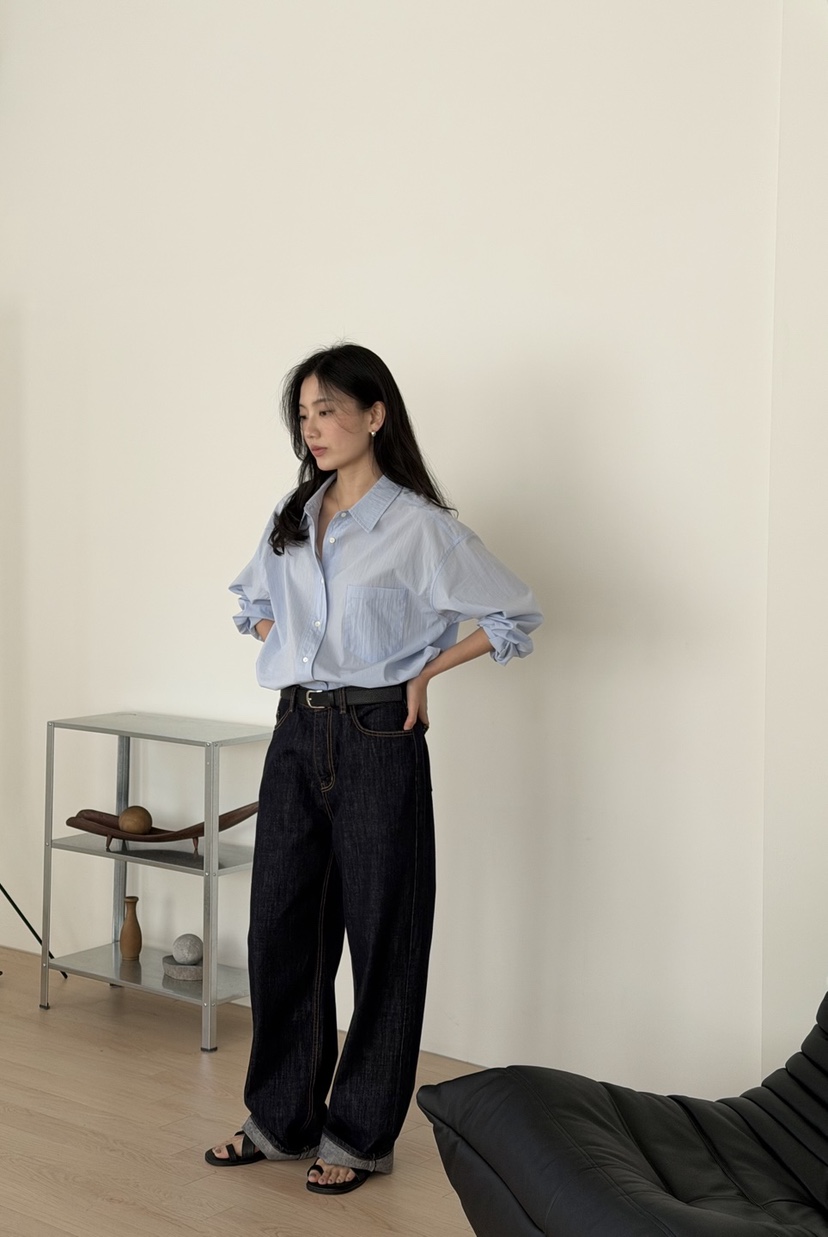 AMY GRACE-A韓國直郵女裝新品休閑職業26春夏牛仔褲不褪色AMY GRACE-A牛仔褲